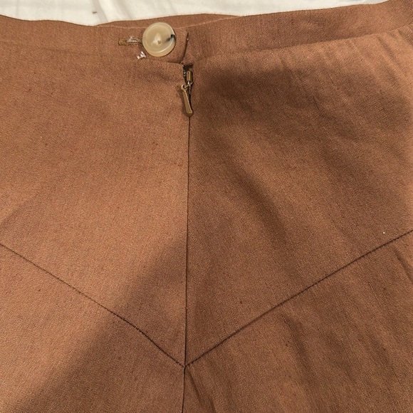 NWT WOMENS VINCE Pecan $195 Brown Swing Linen Blend Shorts *Size 6 - Picture 12 of 12